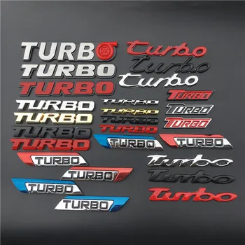 1 KOS 3D TURBO Emblem Logotip Črke Chrome Uspela Fender značko Trunk 3D Avto Nalepke za Cruze Geely Audi Avto Styling 0