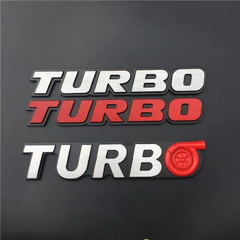 1 KOS 3D TURBO Emblem Logotip Črke Chrome Uspela Fender značko Trunk 3D Avto Nalepke za Cruze Geely Audi Avto Styling 3