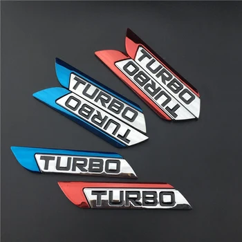 1 KOS 3D TURBO Emblem Logotip Črke Chrome Uspela Fender značko Trunk 3D Avto Nalepke za Cruze Geely Audi Avto Styling 4