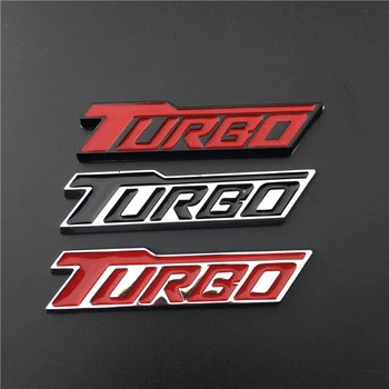 1 KOS 3D TURBO Emblem Logotip Črke Chrome Uspela Fender značko Trunk 3D Avto Nalepke za Cruze Geely Audi Avto Styling 5