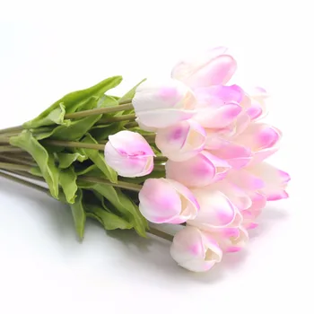 12pcs/veliko Tulipanov Umetne rože PU Tulipanov Pravi Dotik za Poročni Šopek Dome Dekor Dekorativni Umetno Cvetje
