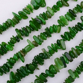 3-8 mm Naravne Nemoteno Kanada Green Jade Zrno Čip kamen kroglice Za DIY ogrlica, zapestnica, nakit, make 15 