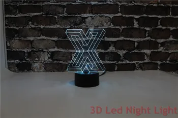 3D Led Nočna Lučka Santa Prisotna Trdna Črka X Formi z 3C in UL Certifikat YJM-2911 0
