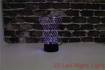 3D Led Nočna Lučka Santa Prisotna Trdna Črka X Formi z 3C in UL Certifikat YJM-2911 1