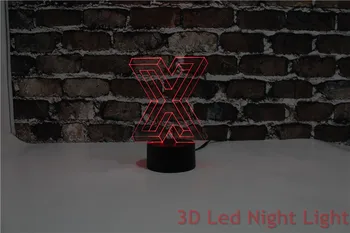 3D Led Nočna Lučka Santa Prisotna Trdna Črka X Formi z 3C in UL Certifikat YJM-2911 2