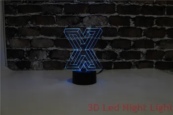 3D Led Nočna Lučka Santa Prisotna Trdna Črka X Formi z 3C in UL Certifikat YJM-2911 4