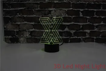 3D Led Nočna Lučka Santa Prisotna Trdna Črka X Formi z 3C in UL Certifikat YJM-2911 5