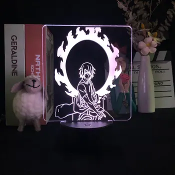 3D Noč Svetlobe Ogenj Sile Benimaru Shinmon Anime za Spalnica Dekor Rojstni dan Pisano Darilo LED Nočna Lučka Manga Otroci Prisoten 0