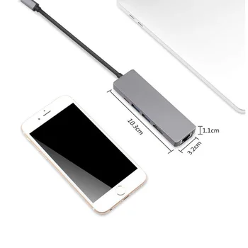 5 v 1 USB Tip C 3.0 Hub OTG USB Hub RJ45 Adapter HDMI in združljiv PD Razširitveno Postajo za MacBook Pro Air USB C Hub 5