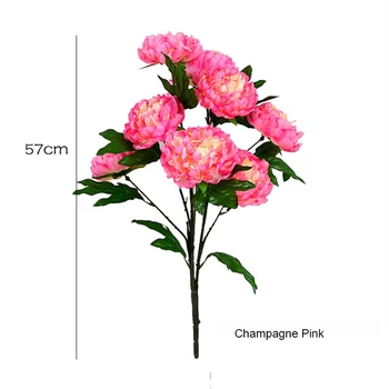 57 cm Umetno visoke kakovosti velike 8 peony ponaredek cvetje venec kmetija doma dekor poroko Ozadje stene svile Šopek rož