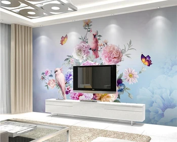 Beibehang ozadje po Meri ročno poslikano letnik rose papiga TV ozadju stene dnevna soba, spalnica ozadju zidana 3d ozadje 2