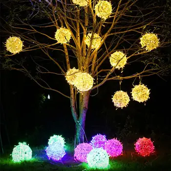 Dekorativni Plastični Vrt Ustvarjalne Rattan Žogo Slog LED Lučka Dekor za Dom 2