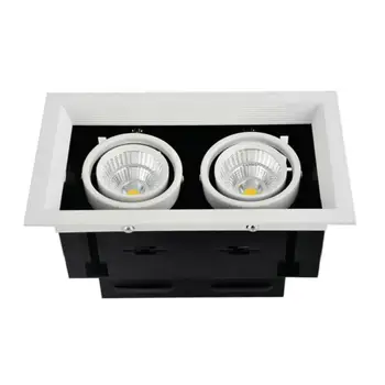 Dvojno kvadratnih Zatemniti Vgradne LED downlight COB 2 x10W zatemnitev LED Spot luči led stropna svetilka Brezplačna dostava