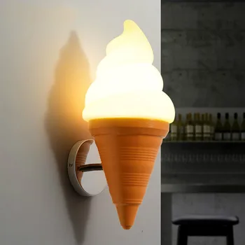 Led ice cream stenske svetilke ustvarjalne Sladko cev lučka osebnost, spalnica, otroška soba luči, restavracija, bar čaj shop Nordijska svetilke