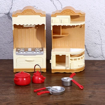 Lutka Hiša Mini Pohištvo Omara Namizni Pribor Jedilni Set Modela Avtomobila Kuhinja Igrača Miniaturnega Pohištva Lutke Za Otroke Darilo 3