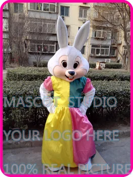 maskota GOSPA Velikonočni zajček maskota kostum srčkan zajec po meri risani lik, cosplay pustna mascotte temo