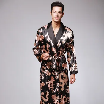 Moda Japonski Tradicionalni Zmaj Tiskanja Kimono Yukata Sleepwear Robe Za Moške Moški Luksuzni Azijskih Spa Madeže Svile, Homewear Kostum 0