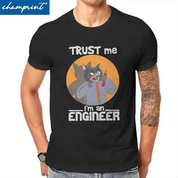 Moška T-Shirt verjemi Mi, jaz sem Inženir Letnik Cotton Tee Majica Kratek Rokav Električne Smešno Mačka T Shirt Nov Prihod Vrhovi