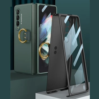 Nova Ž Krat 3 Funda Ohišje za Samsung Galaxy Ž Krat 3 Obroč Primeru, Kaljeno Steklo Screen Protector Film 2 v 1 Coque Telefon Primeru Zajema