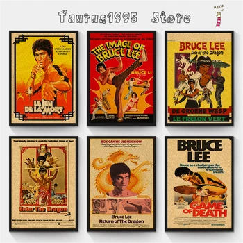 Novi Kitajski Kung Fu star Bruce Lee retro plakat kraft papir, kraft papir stenske nalepke stolpec cafe dekoracijo slikarstvo soba dekoracijo Darilo