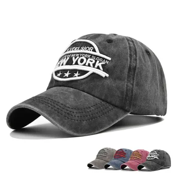 Novi Retro Oprati Bombaža Moške Baseball Caps Za Ženske Klobuk vrnitev žoge Vezenje NEW YORK Priložnostne Skp Casquette Oče Klobuk Hip Hop Skp