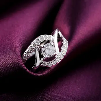 Novo Precej 925 Sterling Srebro Sijoče Cirkon diamant Obroči Za Ženske svate Darila fine Nakit zaročni prstan