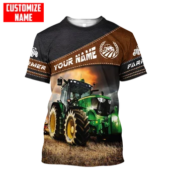Osebno Ime Kmet Traktorja 3D Vsem Natisnjeno Moški majica s kratkimi rokavi Poletje Priložnostne Harajuku majic Unisex ulica Tshirt DDR12