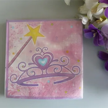 Papir, otroške plenice tkiva handkerchief Pink Princess Krono Star decoupage obrti poroko, rojstni dan dekoracija cafe cup vrč preproge