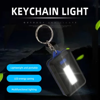 Prenosni Mini COB LED Keychain Svetilka Kampiranje Sili Flash Svetlobe obeskom za ključe obesek za ključe, baterijska Svetilka za Kampiranje, Pohodništvo, Ribolov