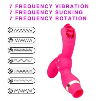Seks Sesanju Klitoris Stimulator Dildo, Vibrator Nastavek Bedak za Ženske, G-Spot Masturbator Jezika Ustni Lizanje Vibrator Seks Igrače 5