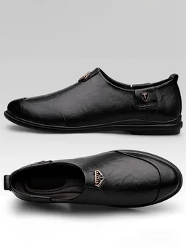Superge Umetnega Usnja Moške Priložnostne Čevlji Luksuzne blagovne Znamke Mens Loafers Moccasins Dihanje Zdrsne na Črno Vožnjo Čevlji 2022 Nova 5