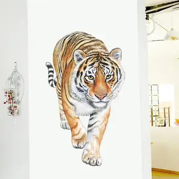 Tiger Vrata Nalepko Realne Tiger Zidana Lepljive Stene Papirja Enostavno Prilepite Lahki Izmenljive 3D Nalepke za Otroke