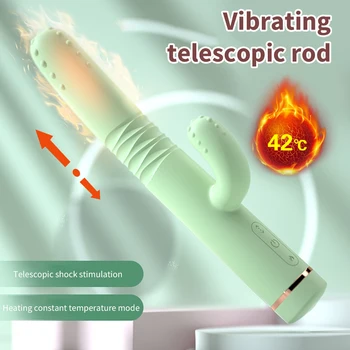 Vibrator Sesanju Stimulator Klitorisa Jezika Lizanje G-spot Teleskopsko Swing Ogrevanje Dildos Vibrator Sex Igrače Za Ženske