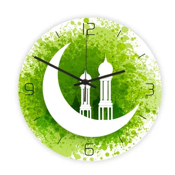 Vroče Ramadana Muslimanskih Stenska Ura Elektronskih brez okvirjev 3D Stenske Ure Nalepke Nalepke Muslimanskih Ramadana Eid Mubarak Doma Dekoracijo 0