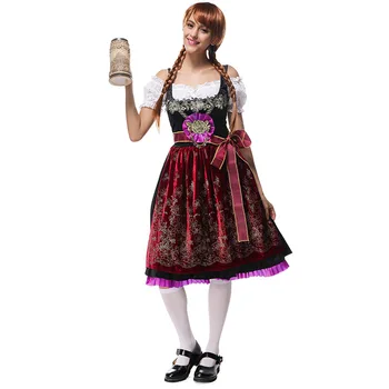 Ženske Renaissance Oktoberfest Kostum Bavarska Piva Dekle Obleko Francoski Wench Obleko